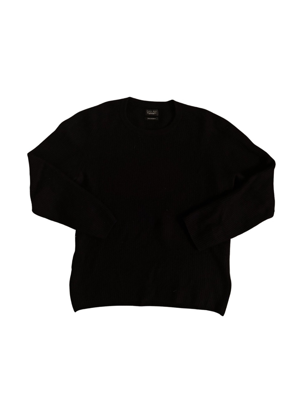 Zara Men's Black Cashmere Crewneck